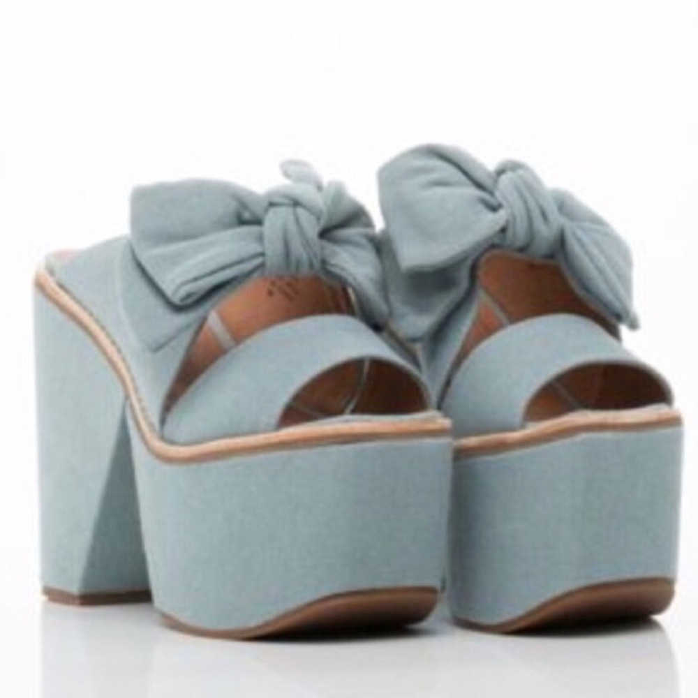 Jeffery Campbell used blue platform sandals